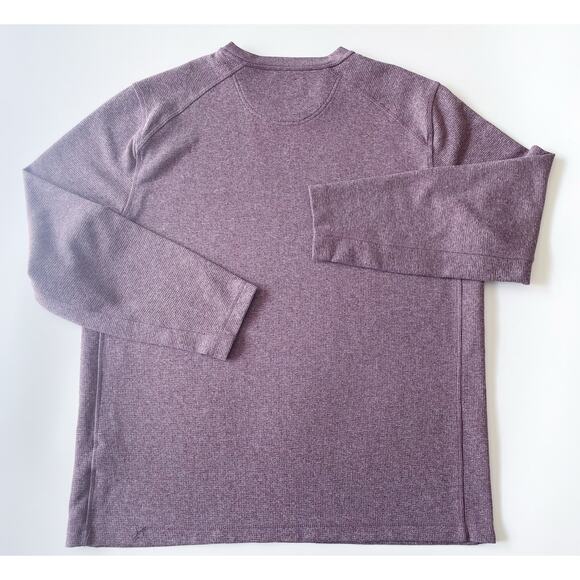 Men's Greg Norman for Tasso Elba Heather Purple Waffle Knit Long Sleeve Size XL - Picture 6 of 7